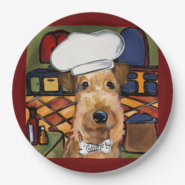 Plato De Papel Airedale Terrier (Anverso)