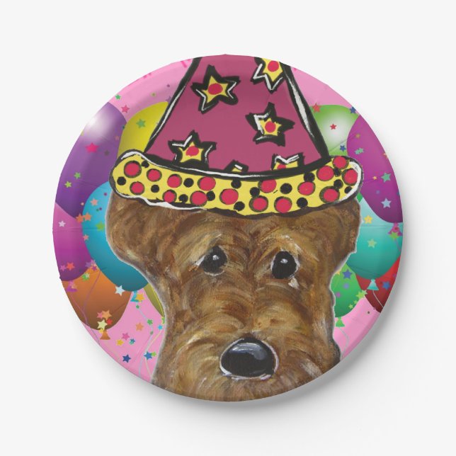 PLATO DE PAPEL AIREDALE TERRIER (Anverso)