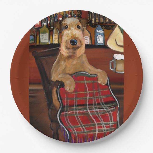 Plato De Papel Airedale Terrier (Anverso)
