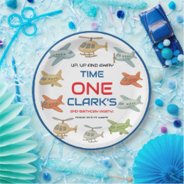 Plato De Papel Airplane Boy 1st Birthday | Fun Sky Theme Party