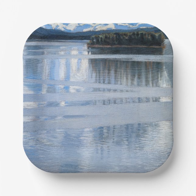 Plato De Papel Akseli Gallen-Kallela - Lago Keitele (Anverso)