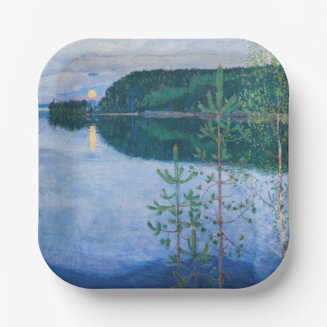 Plato De Papel Akseli Gallen-Kallela - Noche de primavera (Anverso)