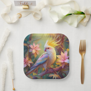 Plato De Papel Ala irlandesa Cockatiel Fantasy Bird