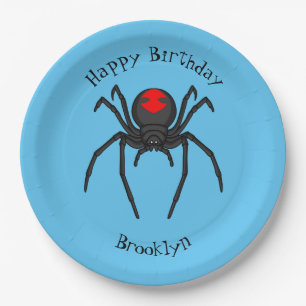 Plato De Papel Alarmante ilustracion personalizado de araña de vi