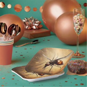 Plato De Papel Alas intrincadas: El arte fractal de mosquitos