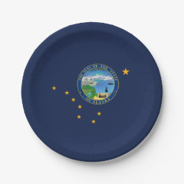Plato De Papel Alaskan Flag & Seal, Flag of Alaska
