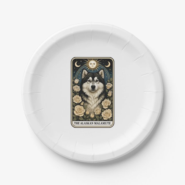Plato De Papel Alaskan Malamute (Anverso)
