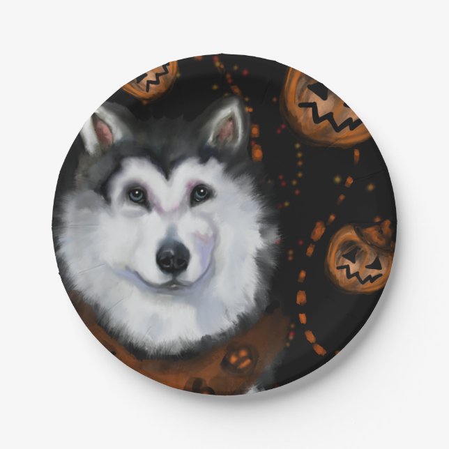 Plato De Papel Alaskan Malamute (Anverso)