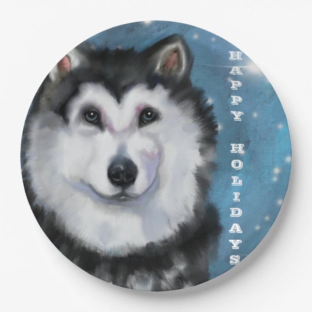 Plato De Papel Alaskan Malamute (Anverso)