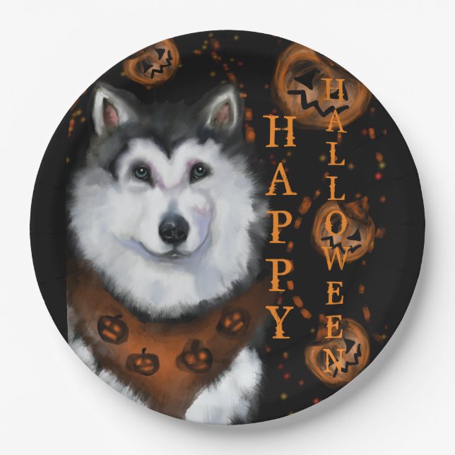 Plato De Papel Alaskan Malamute (Anverso)