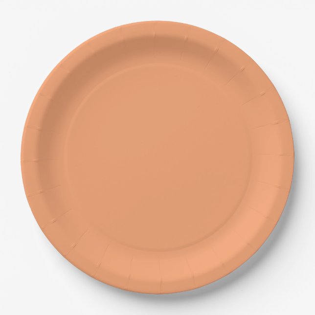 Plato De Papel Albaricoque Sólido Liso (Anverso)