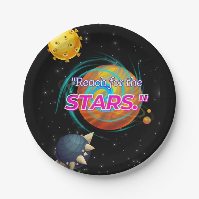 PLATO DE PAPEL ALCANZA LAS ESTRELLAS (Anverso)