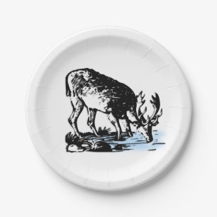 Plato De Papel Alces en corriente