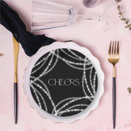Plato De Papel Alegres de Año Nuevo iluminan elegante Moda
