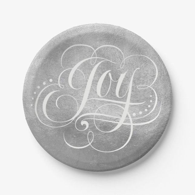 Plato De Papel Alegría a los Navidades de lujo del Relieve metali (Anverso)