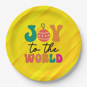 Plato De Papel Alegría al mundo - Navidades Diseño-50835