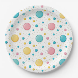 Plato De Papel Alegría de Confeti – Patrón Moderno Colorido para