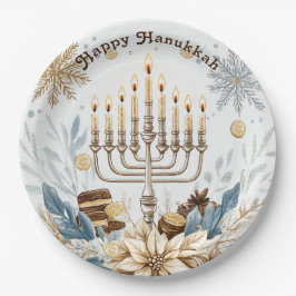 Plato De Papel Alegría de 🕎 Hanukkah, Festival de las Luces de l