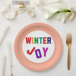 Plato De Papel Alegría de invierno - Coloridas Cartas acogedoras