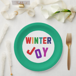 Plato De Papel Alegría de invierno - Coloridas Cartas acogedoras