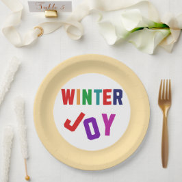 Plato De Papel Alegría de invierno - Coloridas Cartas acogedoras