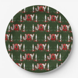 Plato De Papel Alegría de vacaciones de los navidades