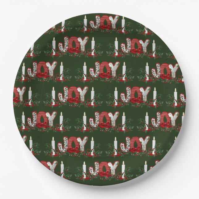 Plato De Papel Alegría de vacaciones de los navidades (Anverso)