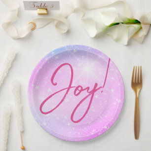 Plato De Papel Alegría o tu mensaje Fuchsia Mensajes de texto Est