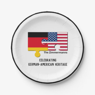 Plato De Papel ALEMÁN-AMERICANO personalizado