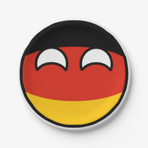 Plato De Papel Alemania Geeky que tiende divertida Countryball