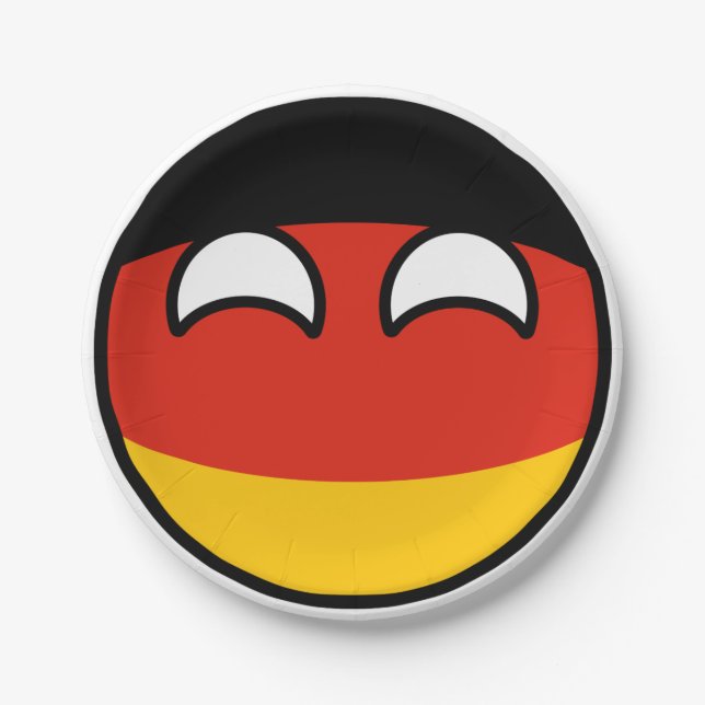 Plato De Papel Alemania Geeky que tiende divertida Countryball (Anverso)