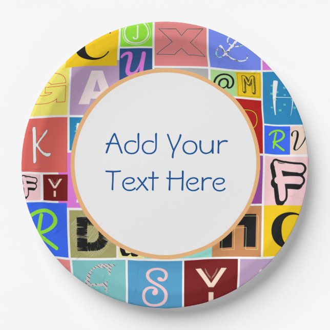 Plato De Papel Alfabeto (Anverso)