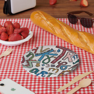 Plato De Papel Alfabeto colorido