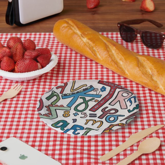 Plato De Papel Alfabeto colorido (Picnic)