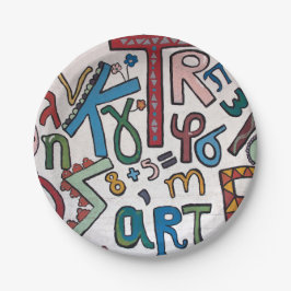 Plato De Papel Alfabeto colorido