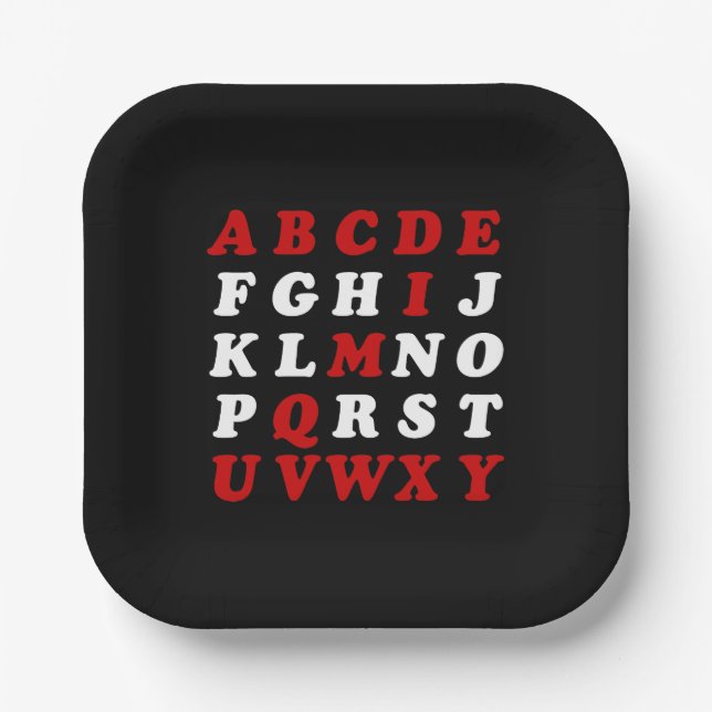 Plato De Papel Alfabeto inglés (Anverso)
