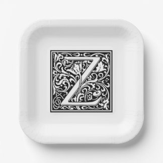 Plato De Papel Alfabeto “Z” de William Morris