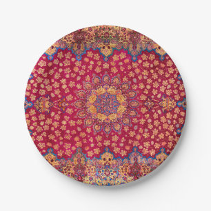 Plato De Papel Alfombra persa floral decorativa vintage