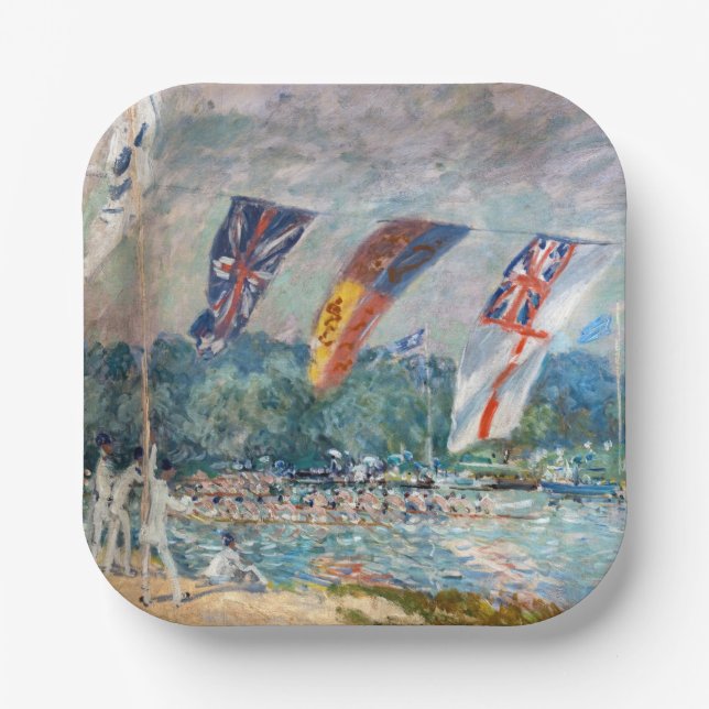 Plato De Papel Alfred Sisley - Regatta en Molesey (Anverso)