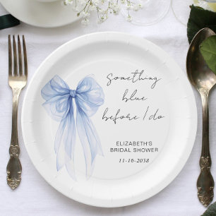 Plato De Papel Algo Azul antes de doblar la ducha de novia