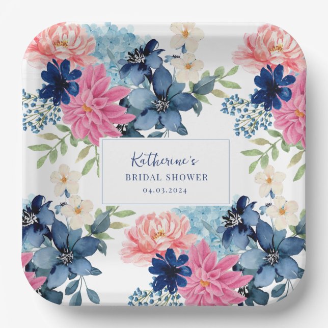 Plato De Papel Algo azul antes de ducharme de novia (Anverso)