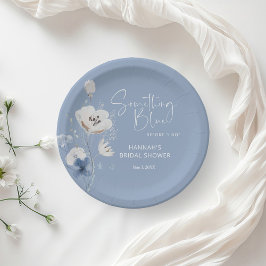 Plato De Papel Algo Azul antes de hacer ducha de novia