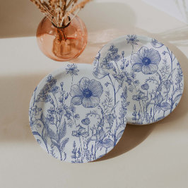 Plato De Papel Algo Azul antes de hacer ducha de novia