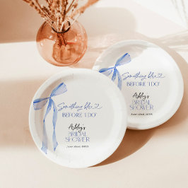 Plato De Papel Algo Azul antes de hacer ducha de novia