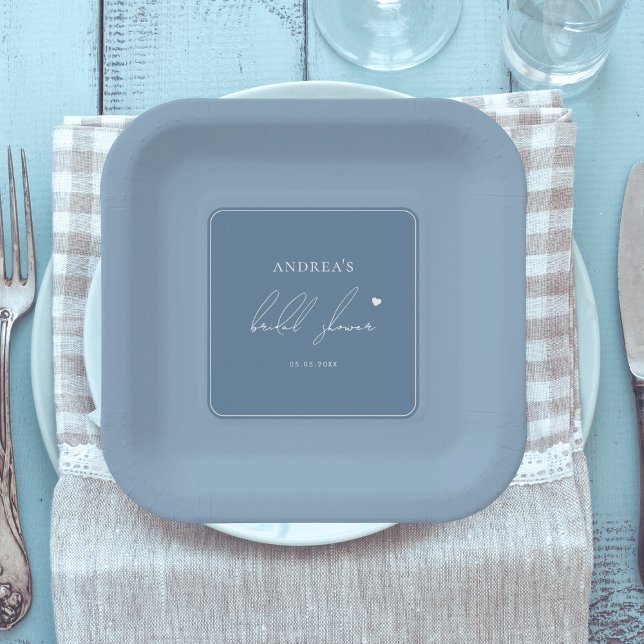 Plato De Papel Algo Azul Antes De Hacer Ducha De Novias Elegante (Subido por el creador)