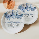 Plato De Papel Algo Azul Antes De Hacer Ducha De Novias Florales<br><div class="desc">¡Esto es algo azul antes de que haga polvo Floral azul Flores Bridal Ducha Placas de papel de ducha!</div>