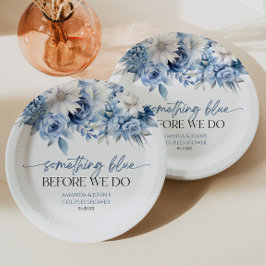 Plato De Papel Algo Azul Antes De Hacer Duchas Parejas Florales