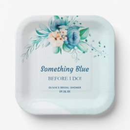 Plato De Papel Algo Azul Antes de Hacer Floral Bridal Shower