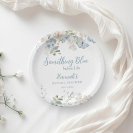 Plato De Papel Algo Azul Antes de Hacer Floral Bridal Shower