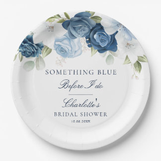 Plato De Papel Algo Azul Antes de Hacer Floral Bridal Shower